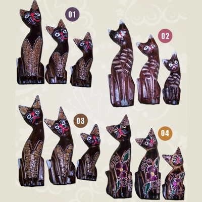Patung Kayu Kucing